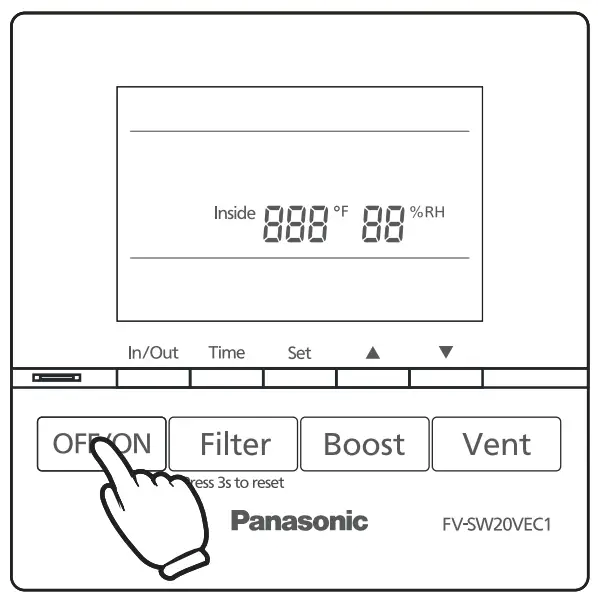 FV-SW20VEC1 LCD Wired Wall Control Panel Display Operation
