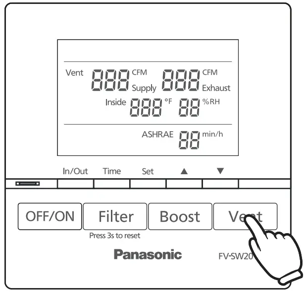 FV-SW20VEC1 LCD Wired Wall Control Panel Display Operation