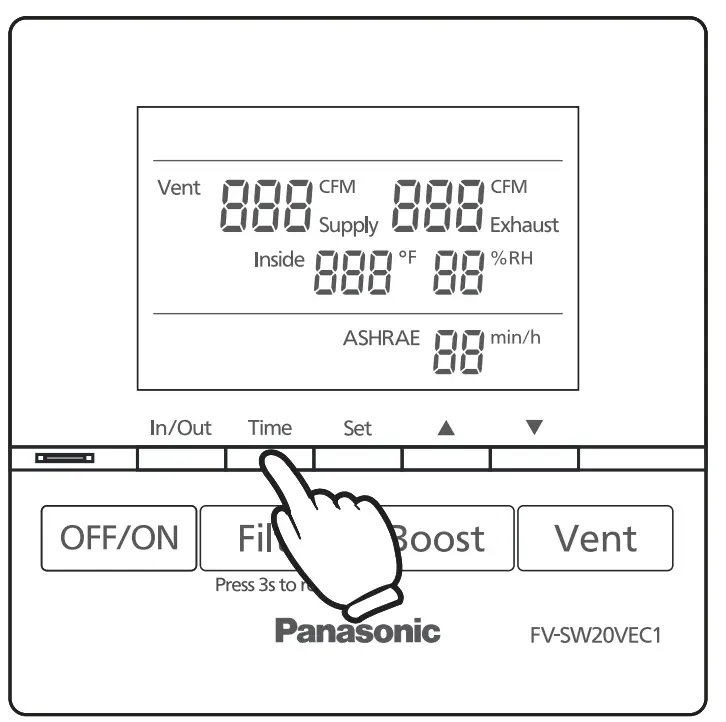 FV-SW20VEC1 LCD Wired Wall Control Panel Display Operation