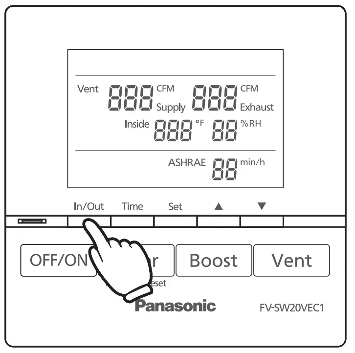 FV-SW20VEC1 LCD Wired Wall Control Panel Display Operation