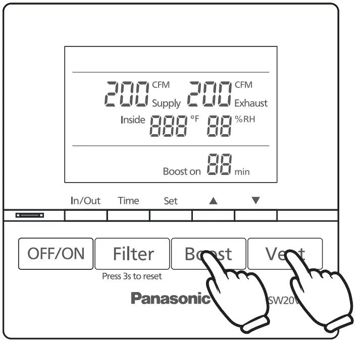 FV-SW20VEC1 LCD Wired Wall Control Panel Display Operation