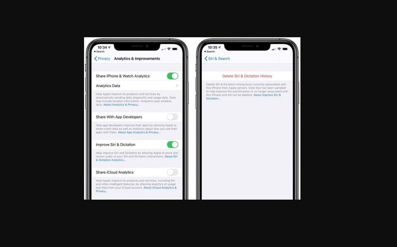 Ask Siri, Dictation & Privacy Ask Siri, Dictation & Privacy