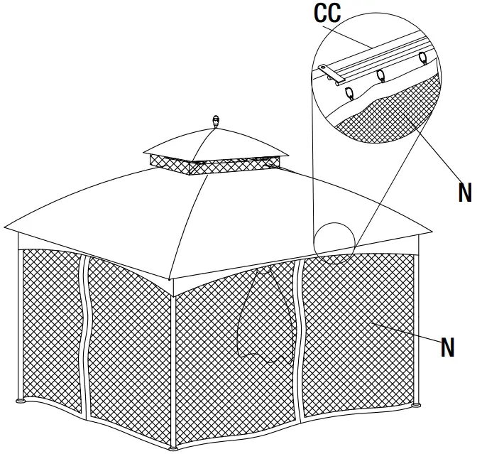 Attaching the Curtain and Netting