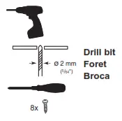Panasonic NN-TK714S Microwave Trim Kit Instruction Manual - Drill bit 3