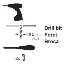 Panasonic NN-TK714S Microwave Trim Kit Instruction Manual - Drill bit