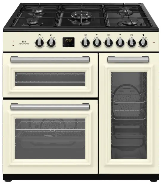 new WORLD NW92TDF3CR 90cm 3 Cavity Dual Fuel Range Cooker