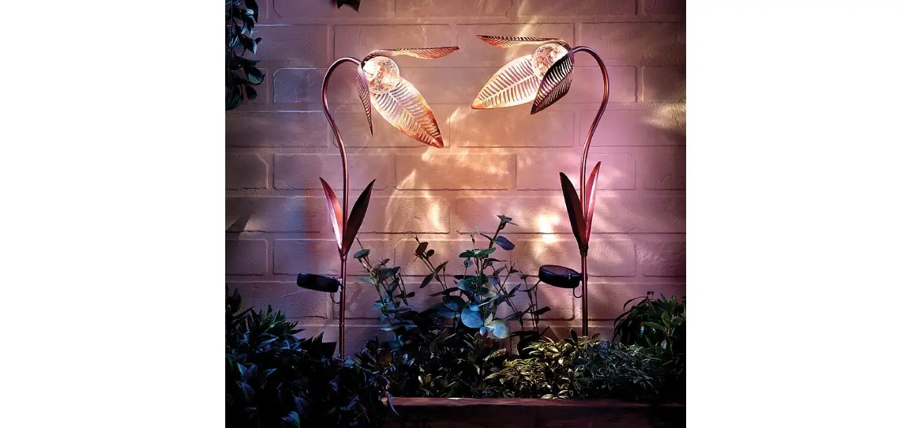Coopers Of Stortford K323 Copper Flower Solar Stake Lights Set 2 Instructions