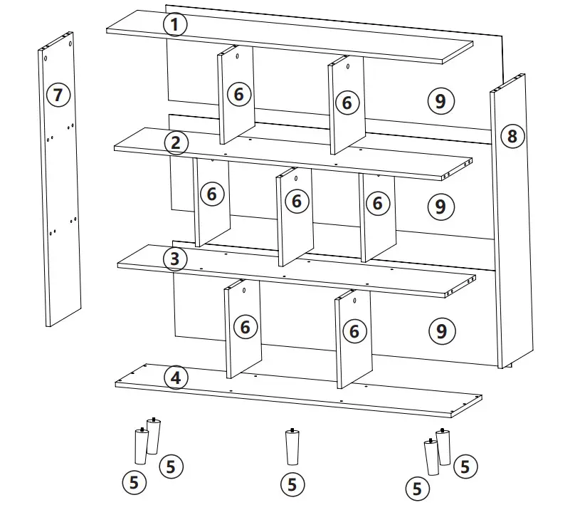 FUFUandGAGA 741541825034 White 3-Shelf Bookcase - Figure 8