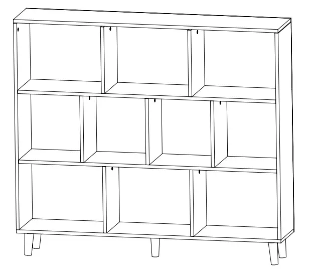 FUFUandGAGA 741541825034 White 3-Shelf Bookcase
