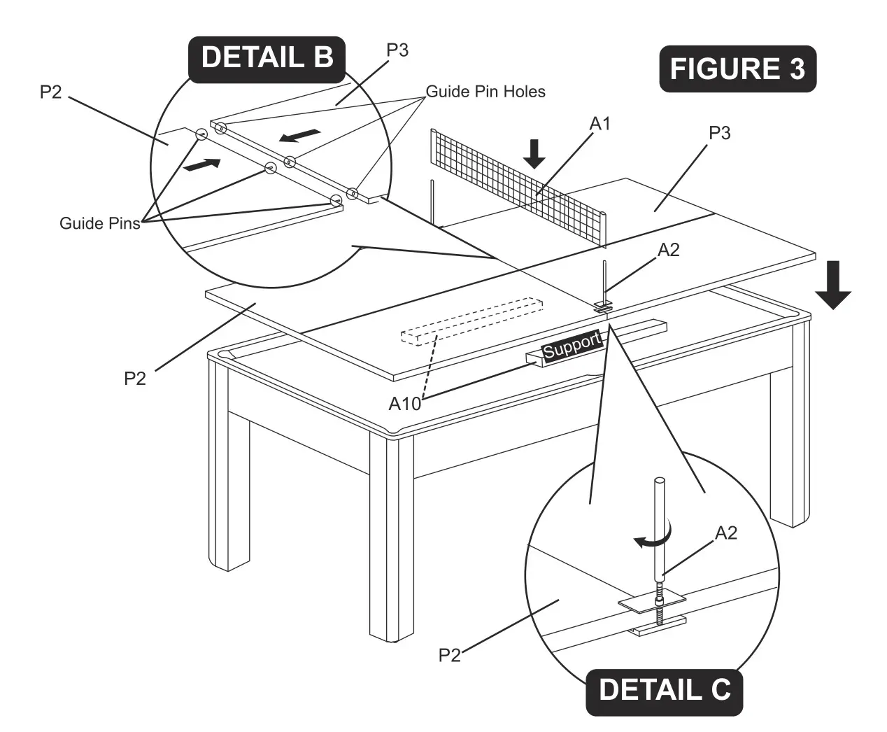 Atomic G05302F 3in1 Dining Pool Table - Figure 3