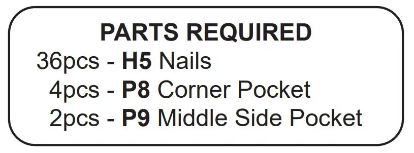 Atomic G05302F 3in1 Dining Pool Table - Parts required 2