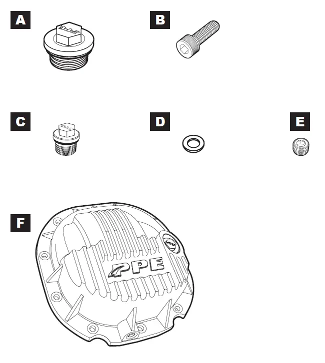 PPE Heavy Duty Cast Aluminum Rear Differential Cover Ford 1