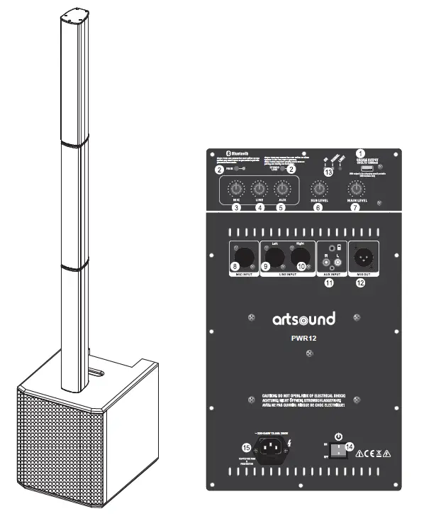 artsound PWR12 Professional Abs Molded Loudspeaker 01