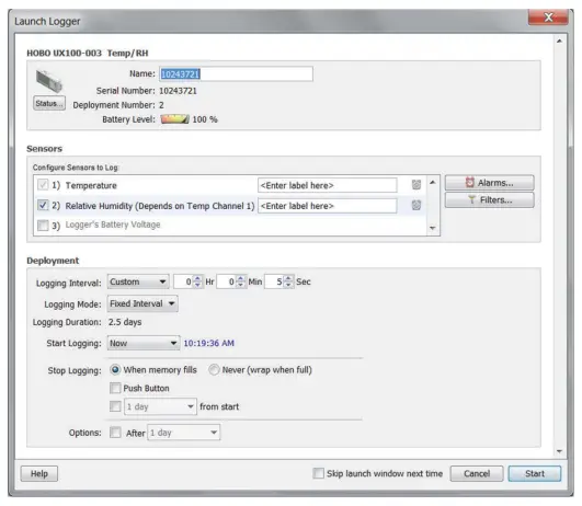 ONSET UX100-003 HOBO Temp RH 3.5 Data - 3