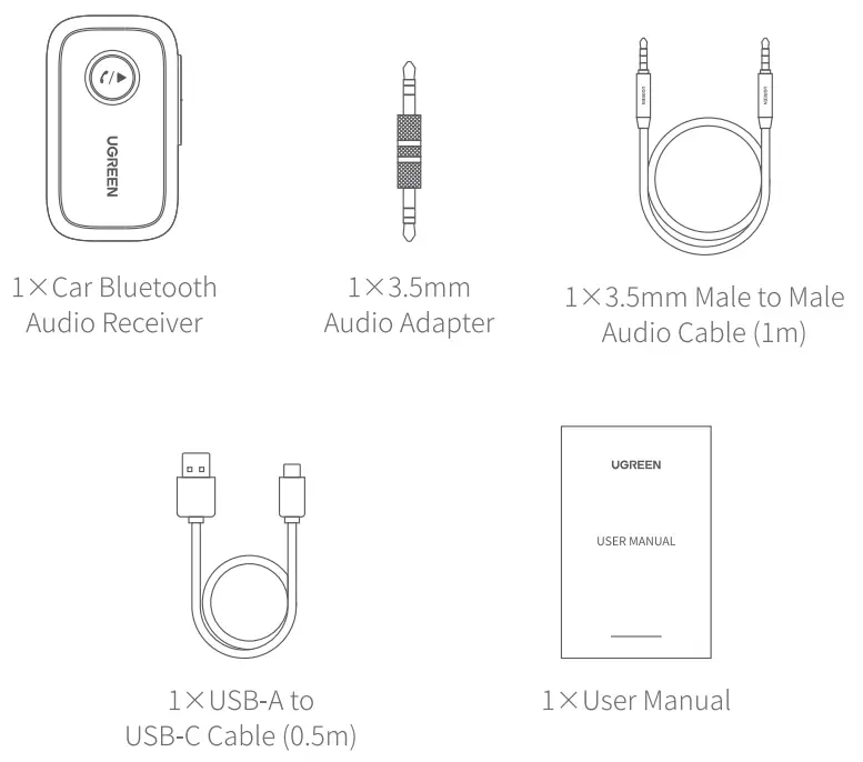 UGREEN CM596 Car Bluetooth Audio Receiver - fig 1