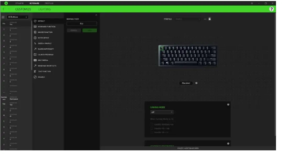 Configuring Your Razer Huntsman Mini
