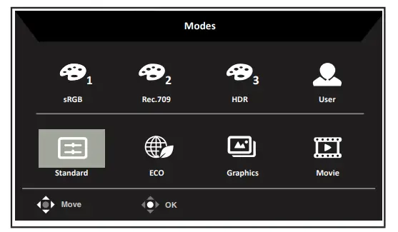 Acer V277K LCD Monitor - key1