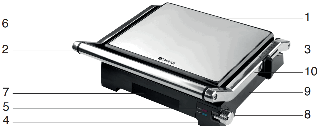 CHAMPION CHPG300 2000W Toaster Paningrill - Parts