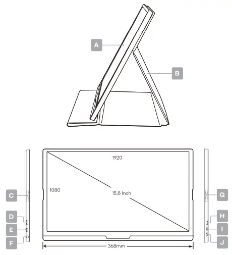 kogan KAMN15CDA 15.8 Inch Full HD IPS LED Portable USB-1
