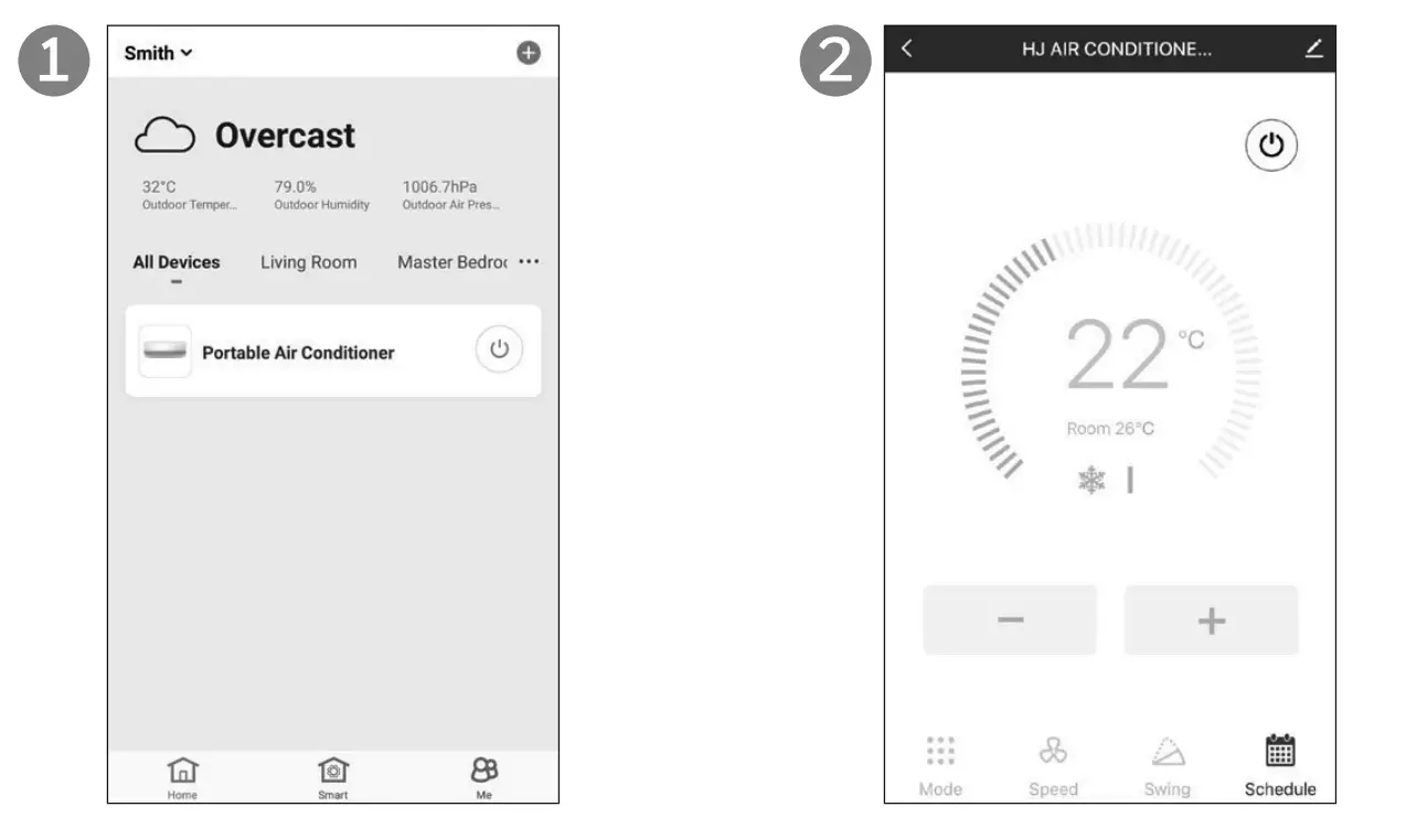 Honeywell HJ12CESVWK Smart Portable Air Conditioner - CONTROLS