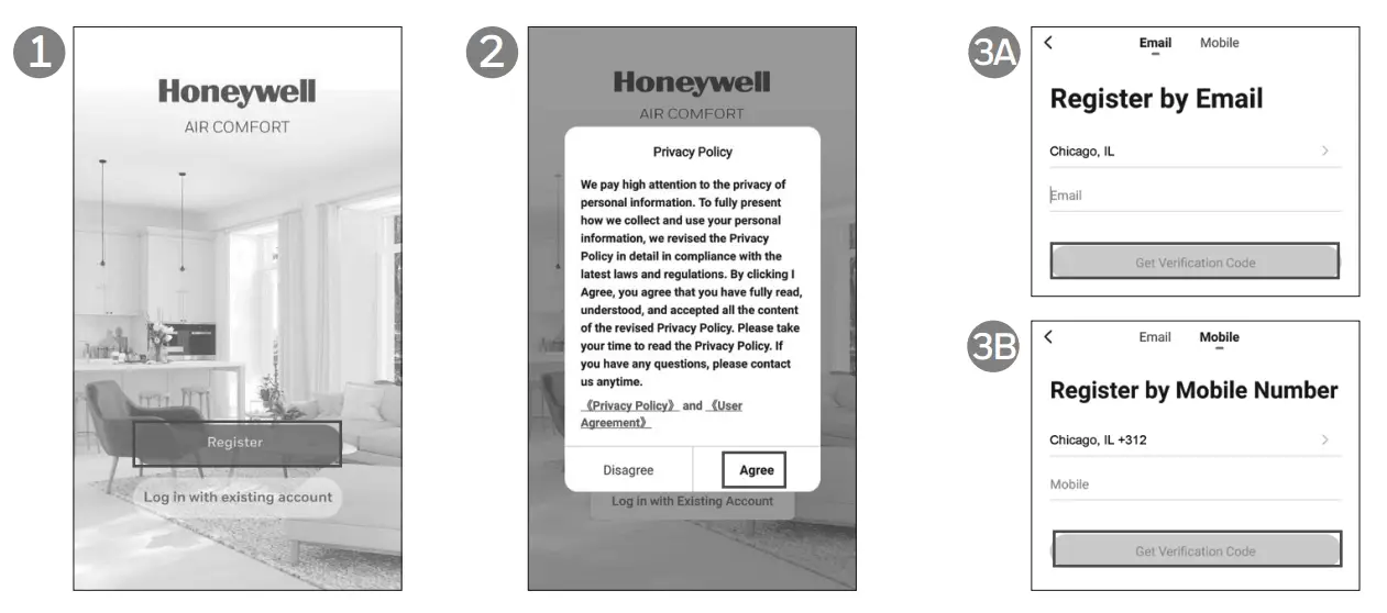 Honeywell HJ12CESVWK Smart Portable Air Conditioner - REGISTERING