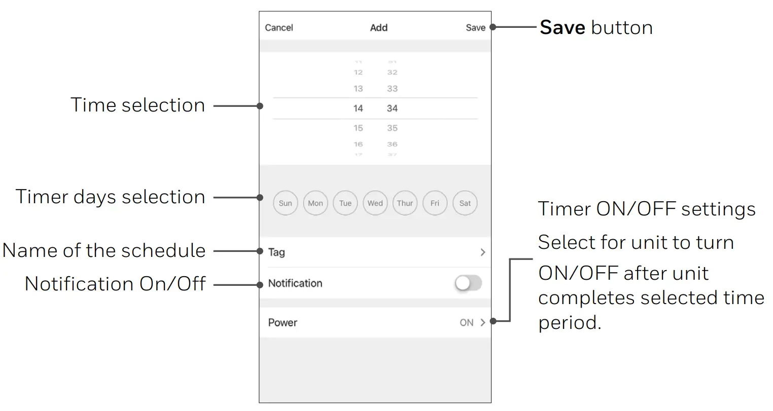 Honeywell HJ12CESVWK Smart Portable Air Conditioner - TIMER