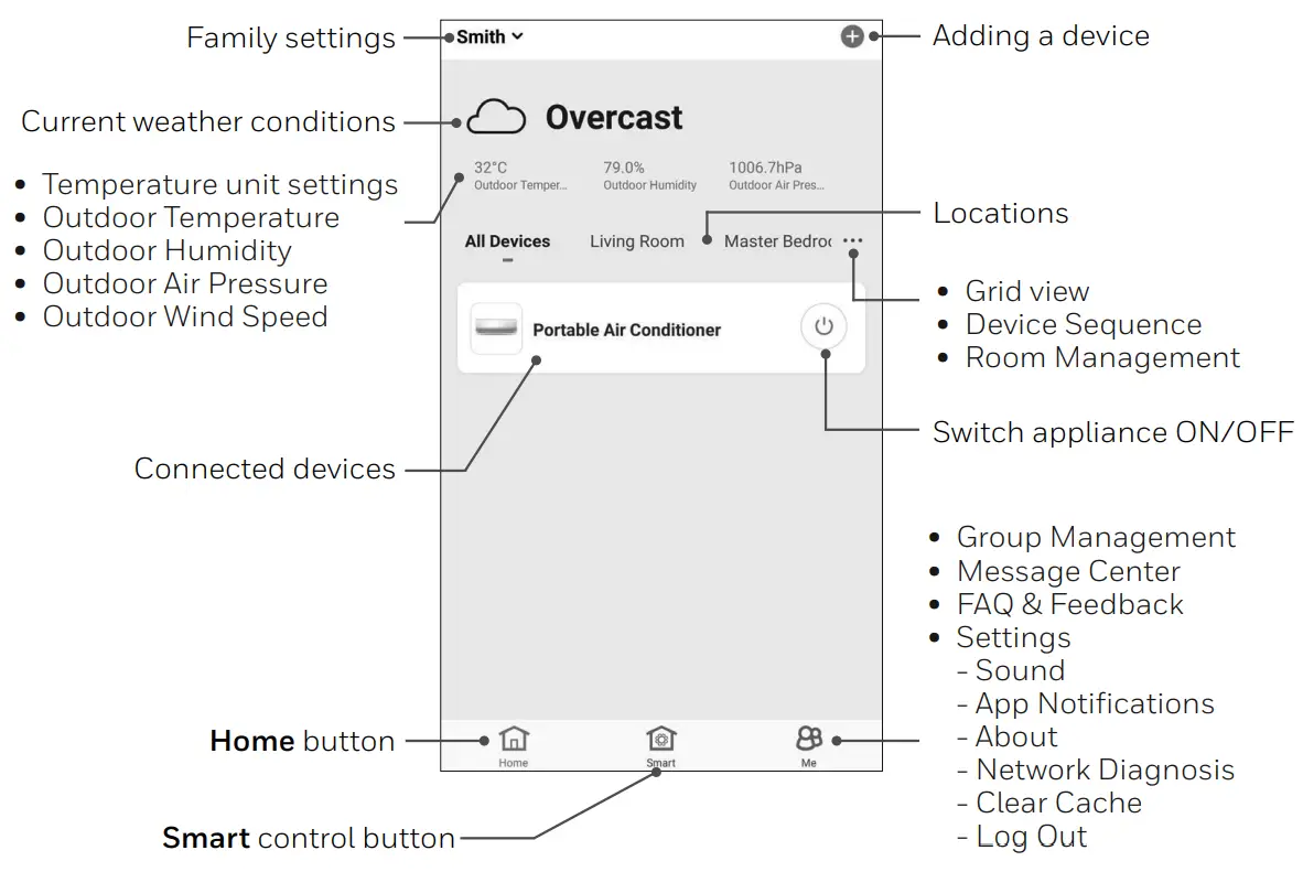 Honeywell HJ12CESVWK Smart Portable Air Conditioner - USING