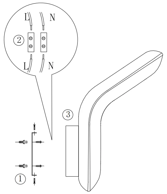 V-TAC VT-7331 LED Designer Wall Light- dayagram