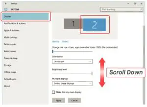 Display Settings Window