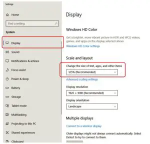 Display Settings Window