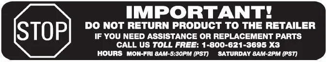 Dont return product to retailer