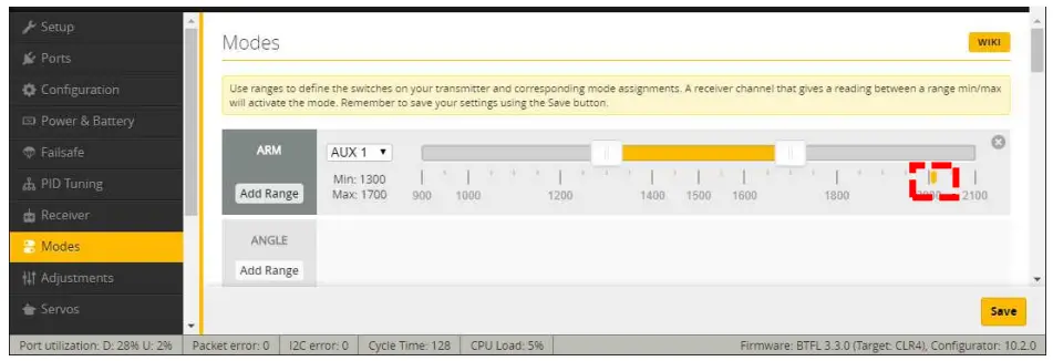 Holybro Kopis Cinewhoop 2.5 Inch Frame Kit - Mode in Betaflight 2