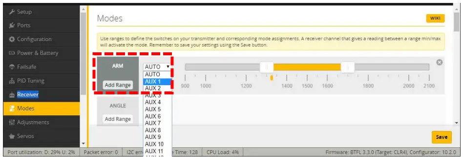 Holybro Kopis Cinewhoop 2.5 Inch Frame Kit - Mode in Betaflight