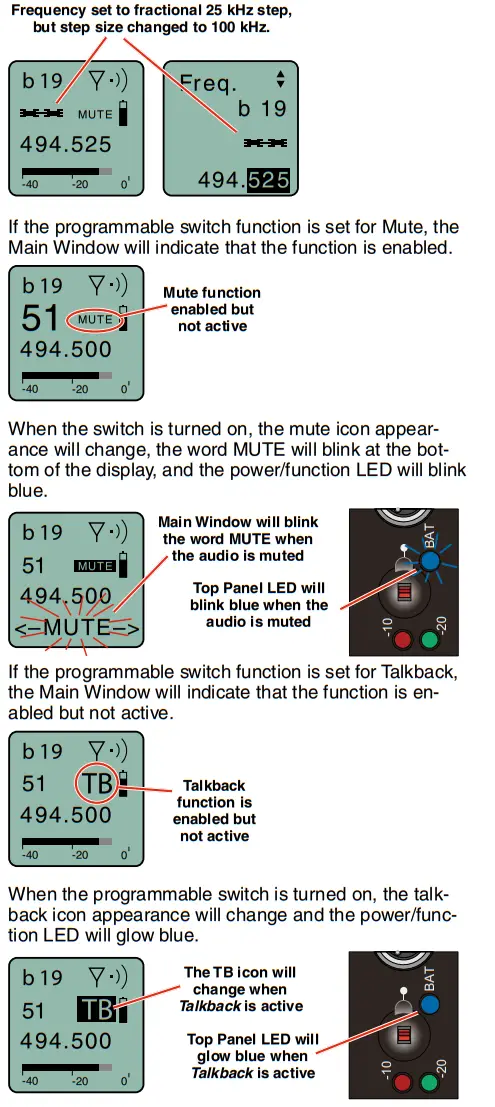 LECTROSONICS LMb Bodypack Wireless Transmitter -Mute function