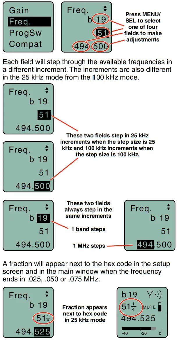 LECTROSONICS LMb Bodypack Wireless Transmitter -Selecting Frequency