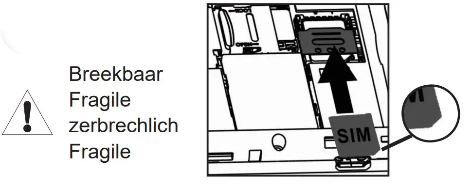 Fysic F25 Flip Mobile Phone - Slide the Nano SIM into position with the metal contacts facing down