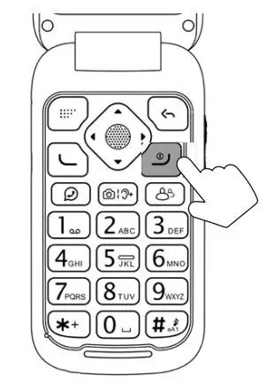 Fysic F25 Flip Mobile Phone - Turn on the phone by pressing and holding the red button.