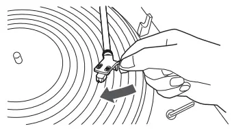 audio technica AT LP3XBT Automatic Wireless Turntable - tonearm over
