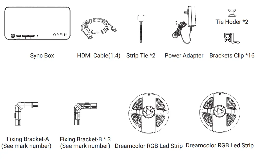 OREIN OS0600112267 Elves HDMI Sync BOX with Lighting Kits-Package Item