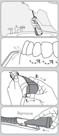 waterpik WP-400 Series Ultra Cordless Plus Water Flosser - Technique