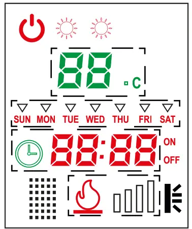 bewello BW2023 Electric Wall Fireplace Heater LED - control