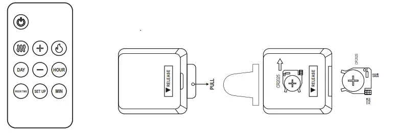 bewello BW2023 Electric Wall Fireplace Heater LED - remote