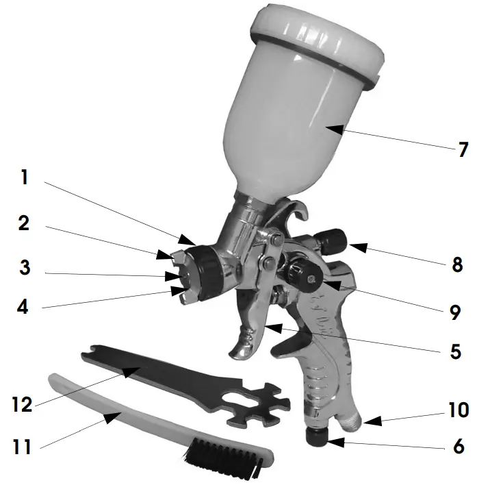 Clarke AP8GF Professional Gravity Fed HVLP Mini Spray Gun - PRODUCT OVERVIEW