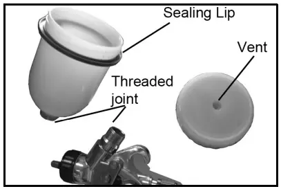 Clarke AP8GF Professional Gravity Fed HVLP Mini Spray Gun - vent