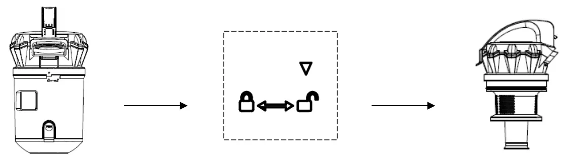 detach the upper part from the dust barrel