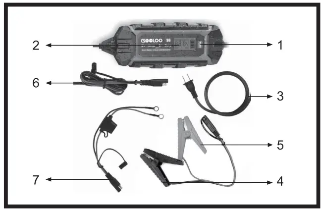 GOOLOO S6 Car and Motorcycle Smart Battery Charger and Maintainer - 1