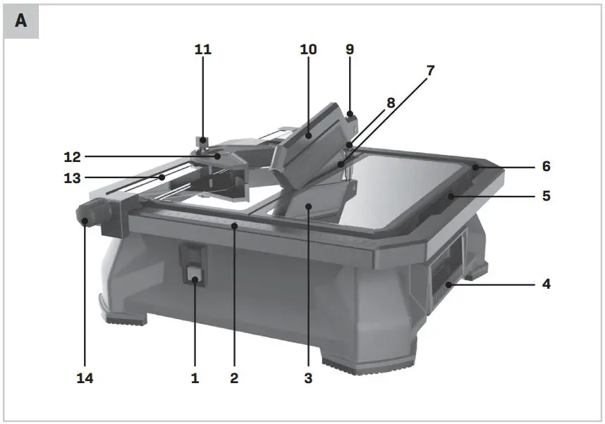 VONROC TC501AC Tile Cutter Instruction Manual - Fig A
