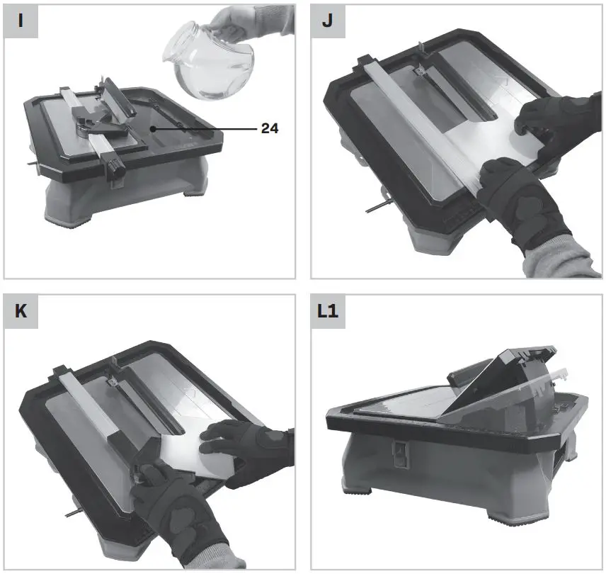 VONROC TC501AC Tile Cutter Instruction Manual - Fig I,J,K,L