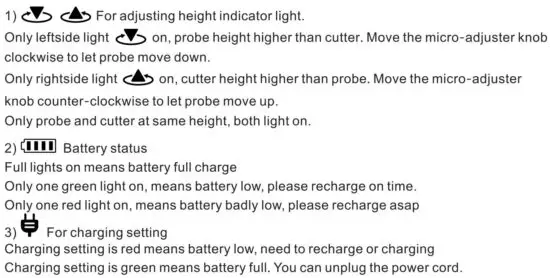 FIG 14 Indicative light for height leveling