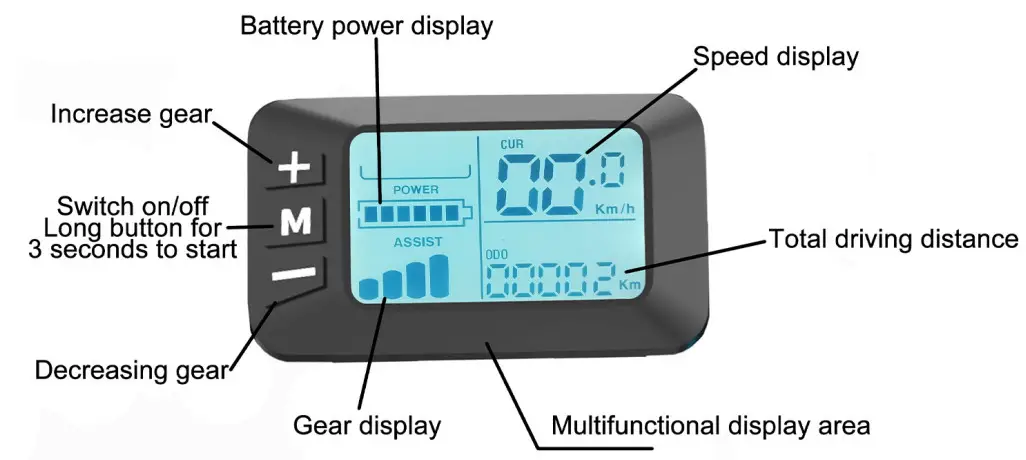 DUOTTS 291 Electric Bike - Control the gear,